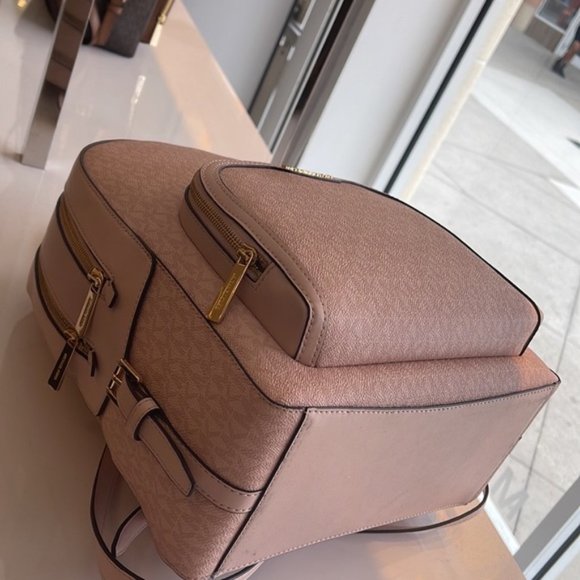 Michael Kors Jaycee Large Zip Pocket Backpack Dark Powder Blush - Picture 5 of 16